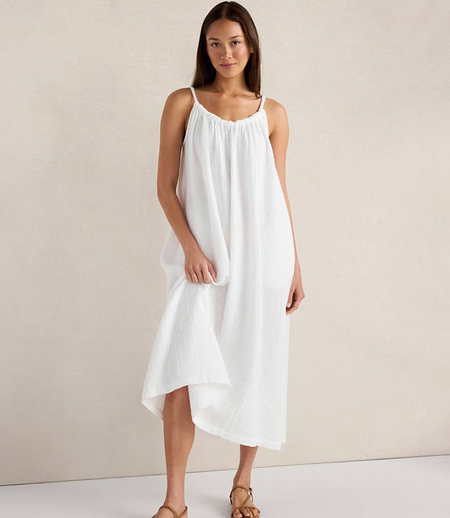 Haven Well Within Textured Cotton Gauze Flowy Midi Dress carousel Product Image 1