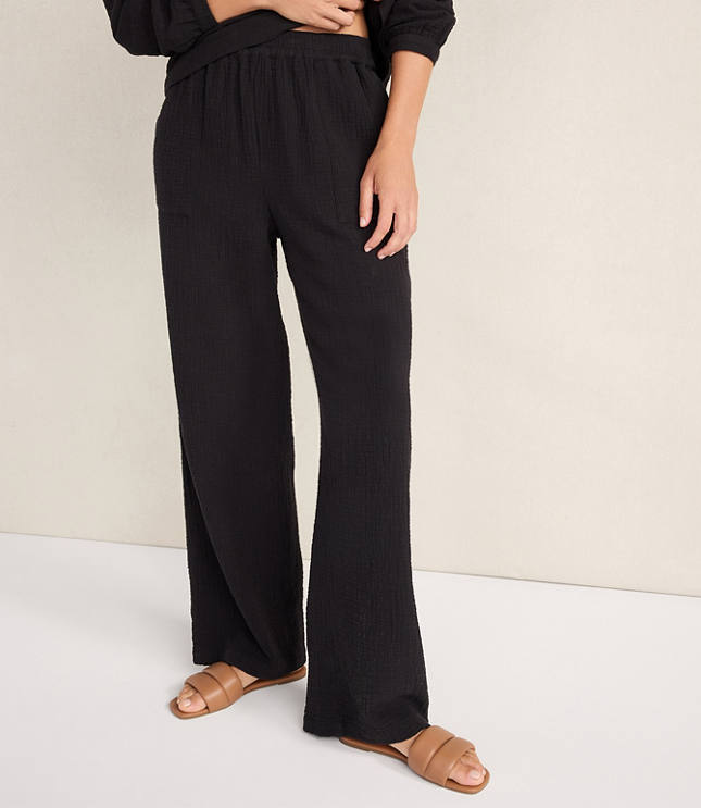 HWW SLUBBY GAUZE EASY PULL ON PANT carousel Product Image 1