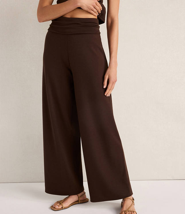 Haven Well Within Organic Cotton Modal Foldover Wide Leg Pants carousel Product Image 1