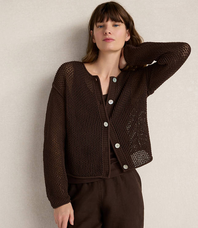 Haven Well Within Cotton Blend Open Stitch Cardigan