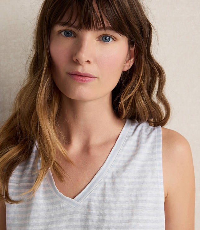 Haven Well Within Linen Stripe V-Neck Top carousel Product Image 2
