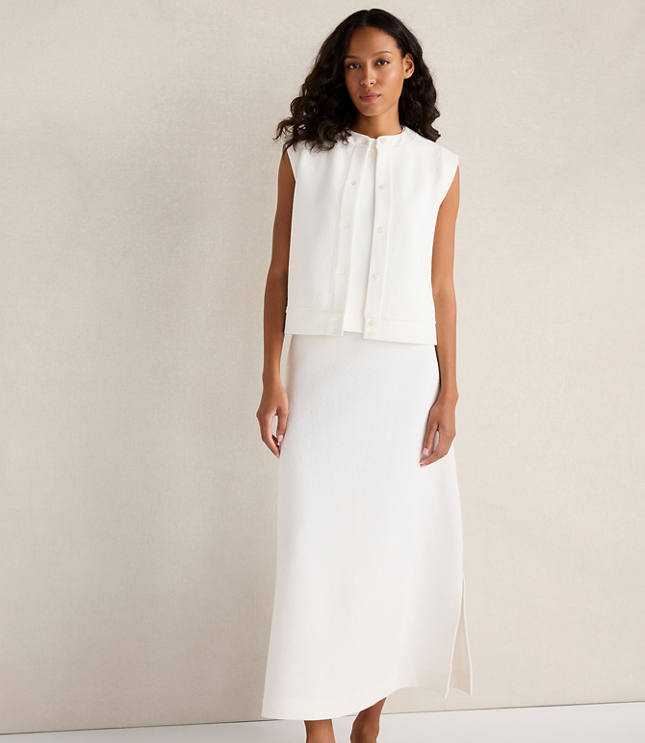 Haven Well Within Cotton Blend Textured Midi Skirt