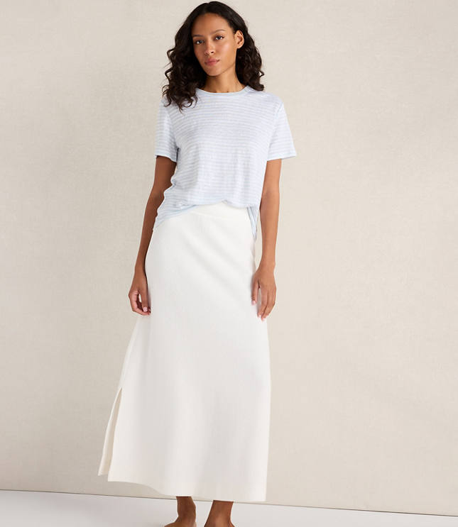 Haven Well Within Cotton Blend Textured Midi Skirt