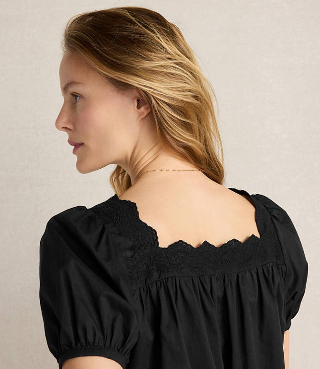 Haven Well Within Organic Cotton Poplin Embroidered Top