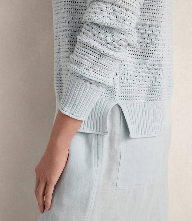 Haven Well Within Cotton Mixed Stitch Johnny Collar Sweater carousel Product Image 2