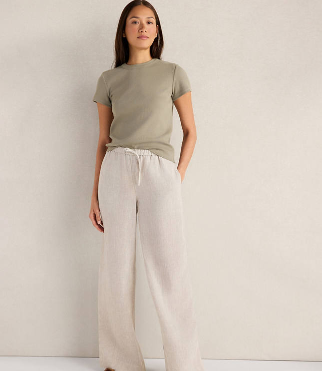 Haven Well Within Linen Wide Leg Drawstring Pants carousel Product Image 1