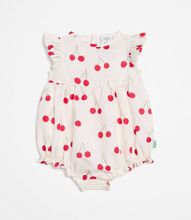 LOFT x Mon Coeur Linen Cherry Romper
