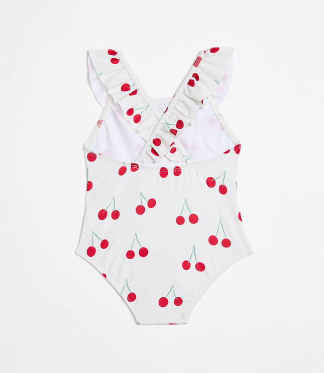 LOFT x Mon Coeur UPF 50+ Recycled Polyester Cherry Ruffle Swimsuit