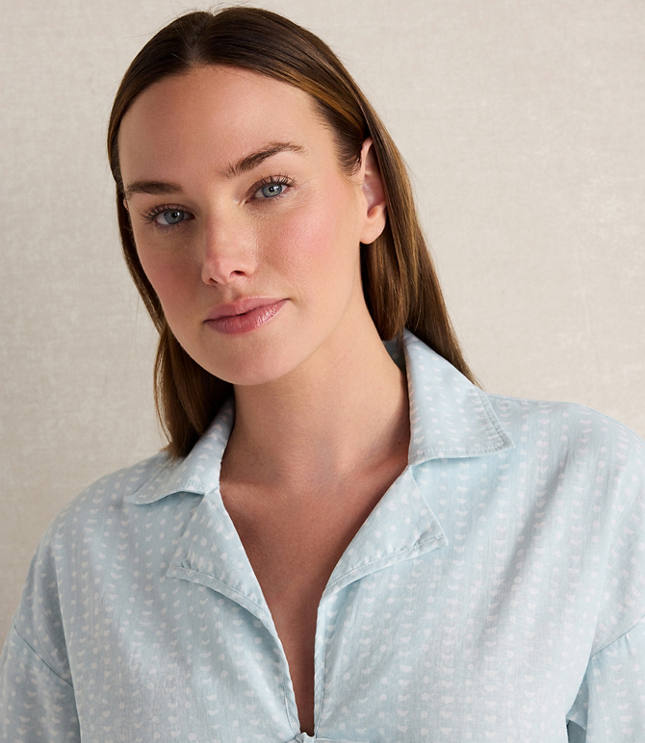 Haven Well Within Cotton Linen Faded Dot Pajama Top