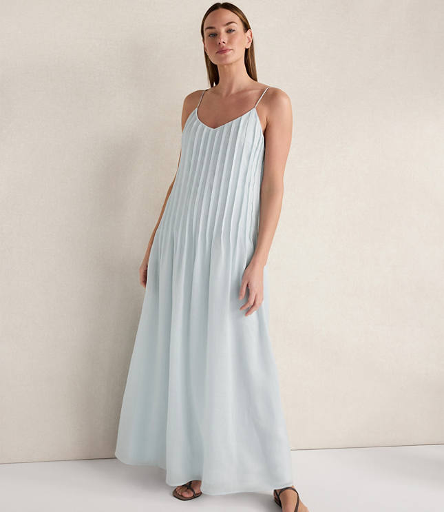 Haven Well Within Ramie Blend Pintuck Maxi Dress