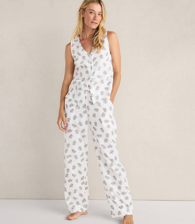 Haven Well Within Organic Cotton Gauze Tossed Fern Pajama Pants