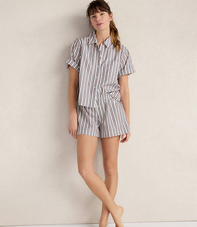 Haven Well Within Organic Cotton Poplin Iris Stripe Pajama Top carousel Product Image 2