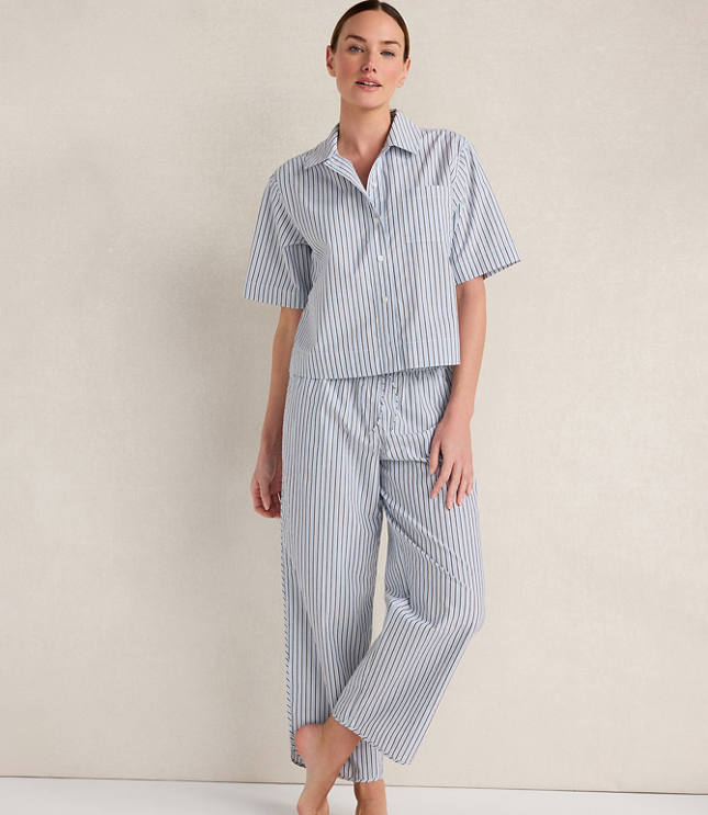 Haven Well Within Organic Cotton Poplin Iris Stripe Pajama Top