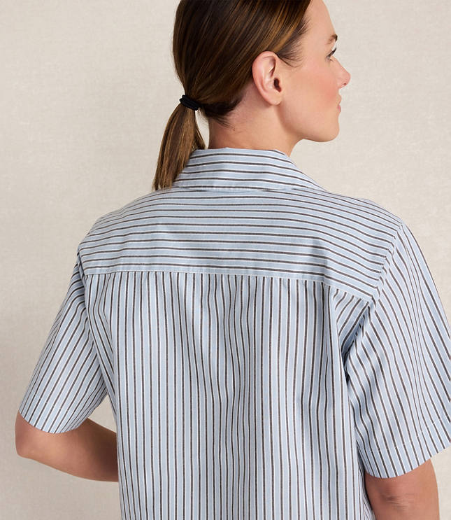 Haven Well Within Organic Cotton Poplin Iris Stripe Pajama Top
