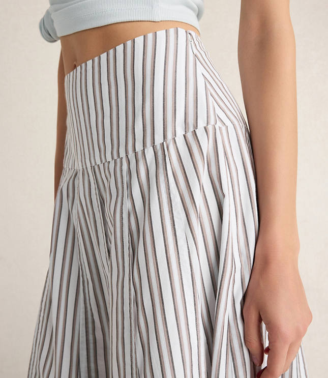 Haven Well Within Organic Cotton Poplin Stripe Drop Waist Skirt