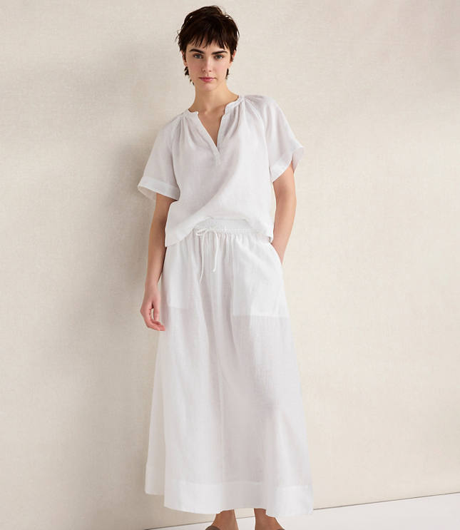 Haven Well Within Linen Gathered V-Neck Top carousel Product Image 2