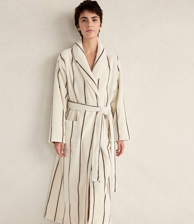 Haven Well Within Plush Terry Striped Robe + Tote Set carousel Product Image 1