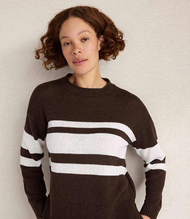 HWW LINEN CTTN STRIPED CREW W JSY ROLL