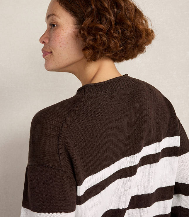 HWW LINEN CTTN STRIPED CREW W JSY ROLL