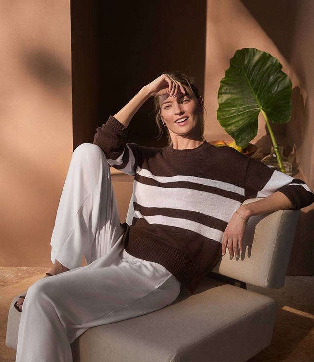 HWW LINEN CTTN STRIPED CREW W JSY ROLL