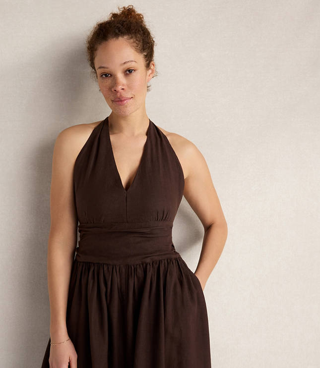 Haven Well Within Linen Halter Maxi Dress