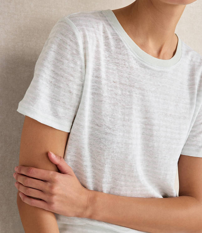 Haven Well Within Linen Striped Short Sleeve Tee carousel Product Image 2