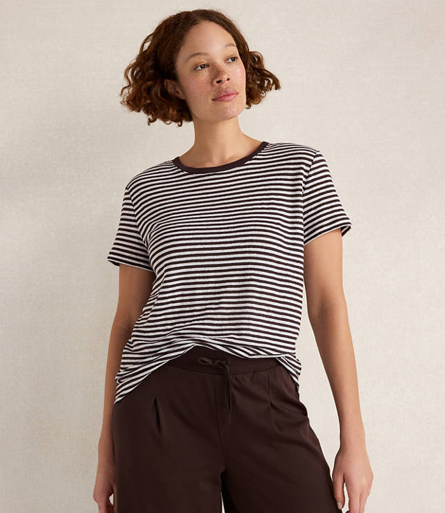 Haven Well Within Linen Striped Short Sleeve Tee