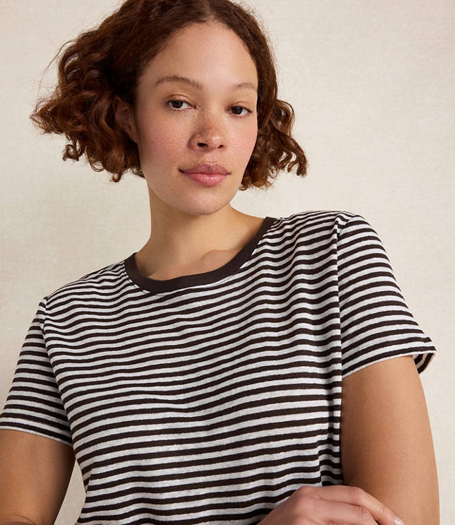 Haven Well Within Linen Striped Short Sleeve Tee