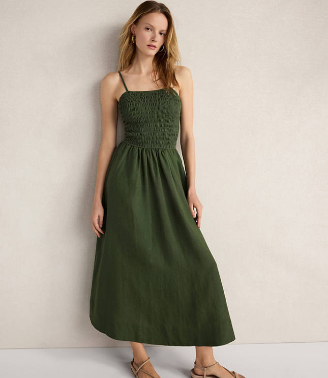 Haven Well Within Organic Cotton Linen Strappy Midi Dress