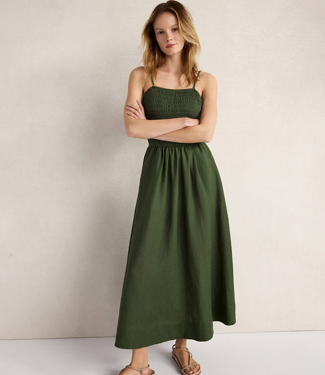 Haven Well Within Organic Cotton Linen Strappy Midi Dress