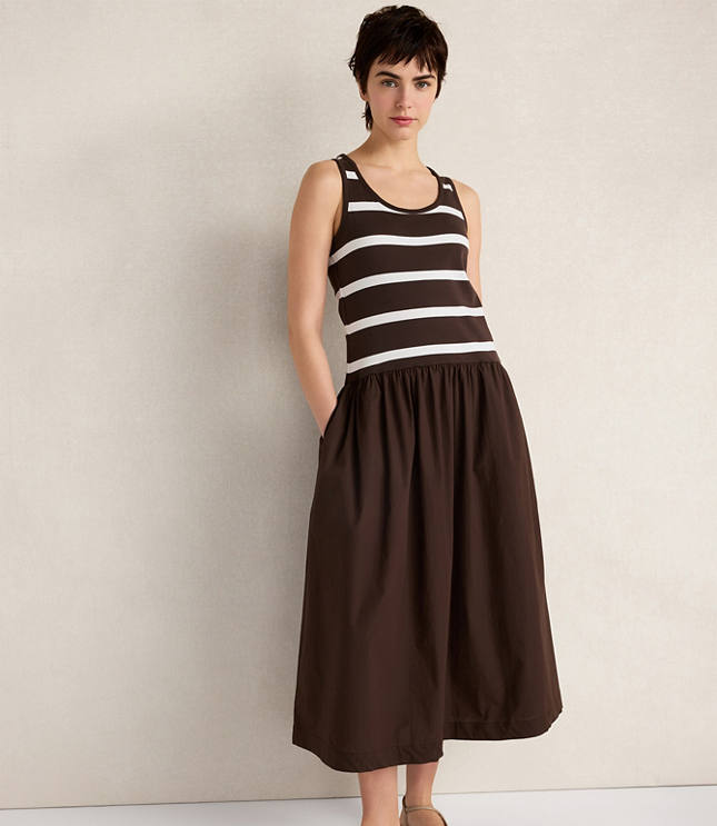 Haven Well Within Organic Cotton Stripe Midi Dress
