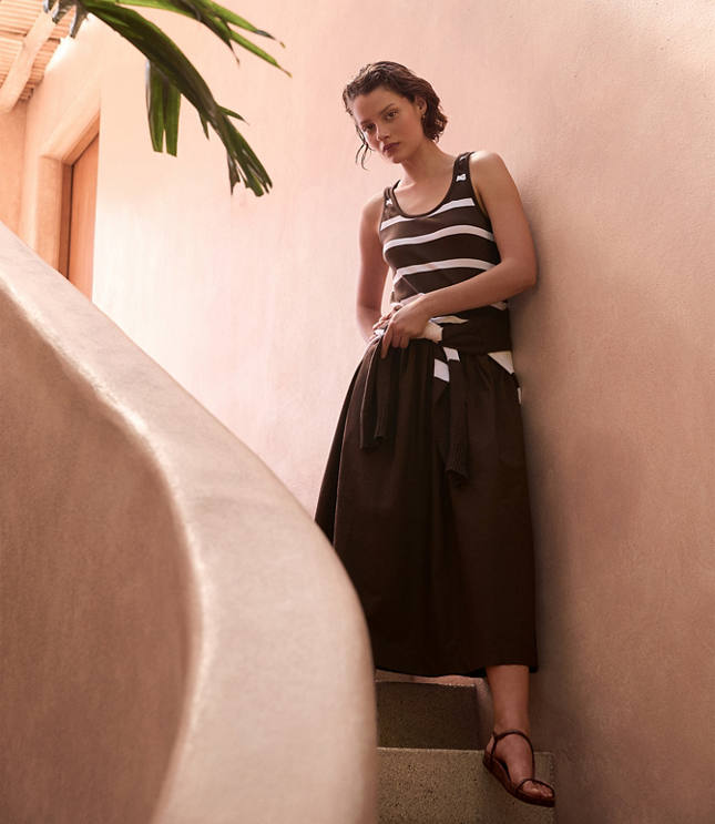 Haven Well Within Organic Cotton Stripe Midi Dress