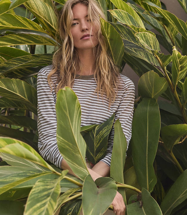 Haven Well Within Linen Striped Long Sleeve Tee carousel Product Image 4