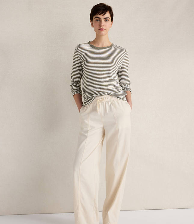 Haven Well Within Linen Striped Long Sleeve Tee carousel Product Image 2