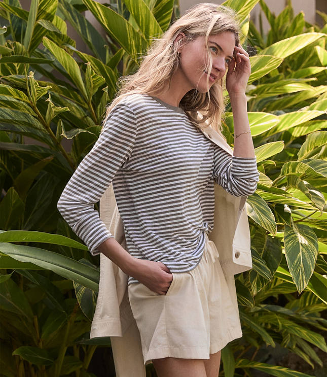 Haven Well Within Cotton Ecru Denim Shorts