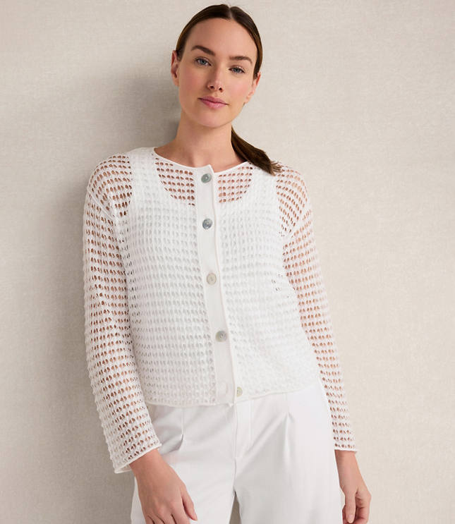 HWW CTTN POINTELLE BTTN FRONT CARDI