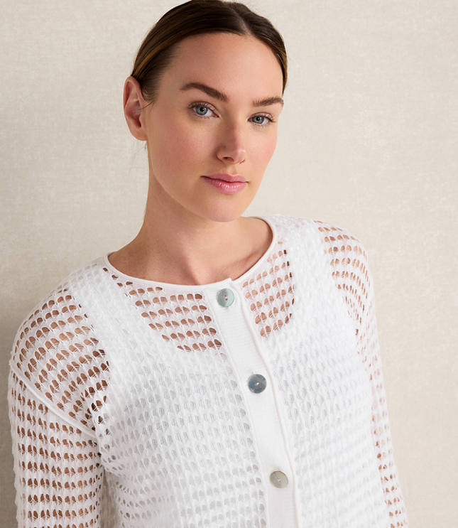 HWW CTTN POINTELLE BTTN FRONT CARDI