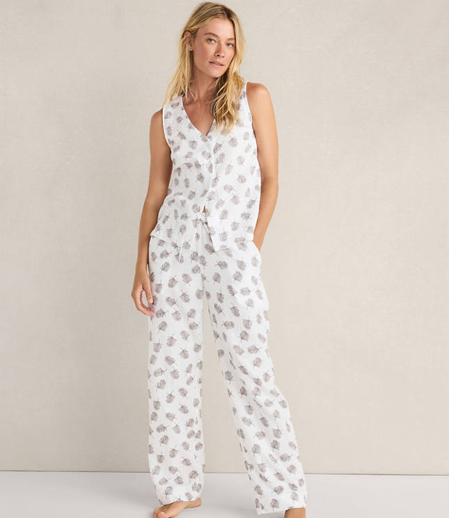 Haven Well Within Organic Cotton Gauze Tossed Fern Pajama Tank