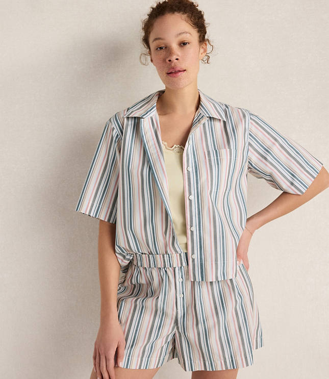 Haven Well Within Organic Cotton Poplin Summer Stripe Pajama Top