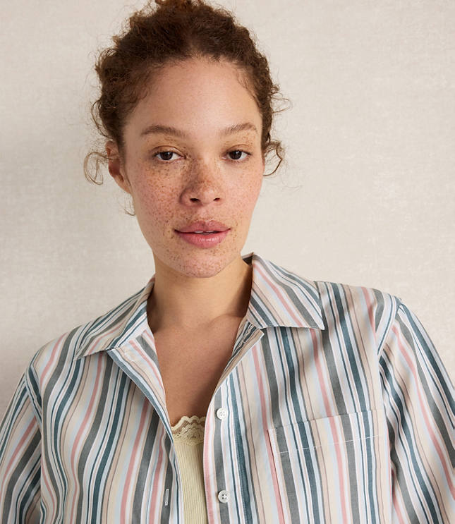 Haven Well Within Organic Cotton Poplin Summer Stripe Pajama Top