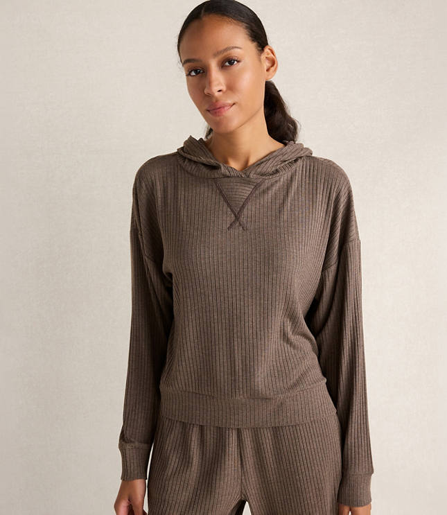 Haven Well Within Drapey Rib Knit Hoodie carousel Product Image 1