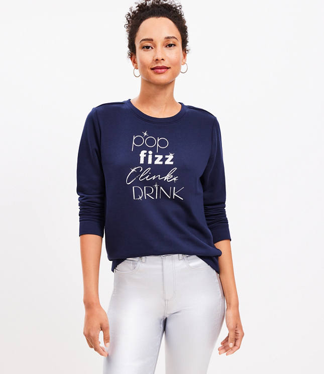 Champagne Pop Shimmer Cozy Sweatshirt