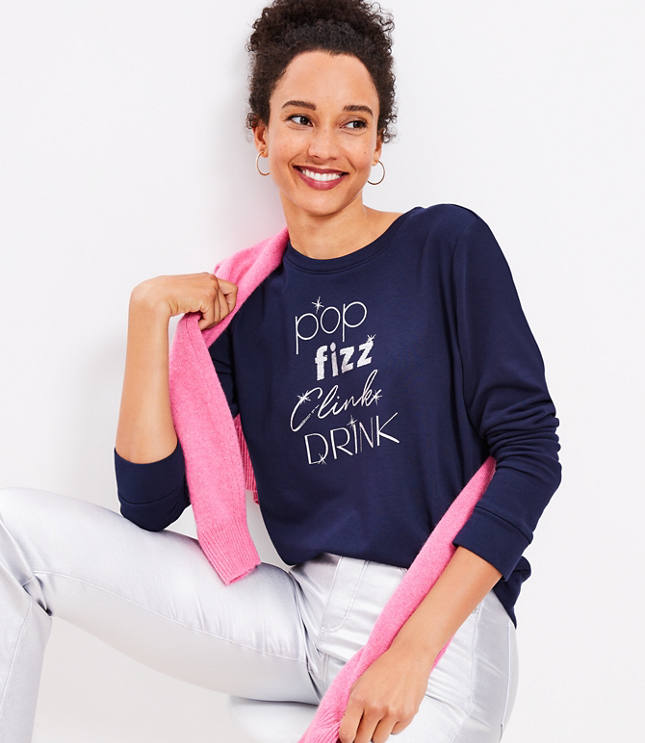 Champagne Pop Shimmer Cozy Sweatshirt