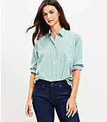 Petite Striped Relaxed Everyday Shirt carousel Product Image 1