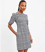 Petite Houndstooth Puff Sleeve Pocket Dress carousel Product Image 1
