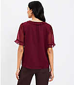 Clip Ruffle V-Neck Top carousel Product Image 3