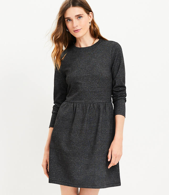 Cable Knit Sweater Dress with Lace Tights - Marblelously Petite