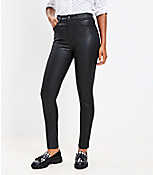 Petite Coated High Rise Skinny Jeans in Black carousel Product Image 1