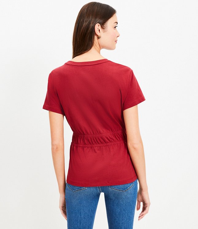 Elastic Waist Peplum Tee