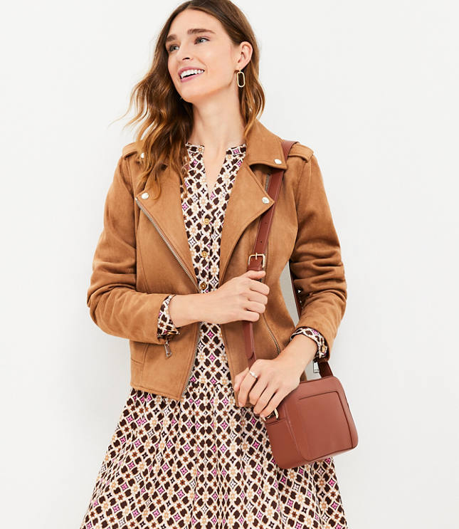 Petite Geo Split Neck Flare Dress